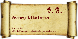 Vecsey Nikoletta névjegykártya