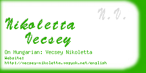 nikoletta vecsey business card